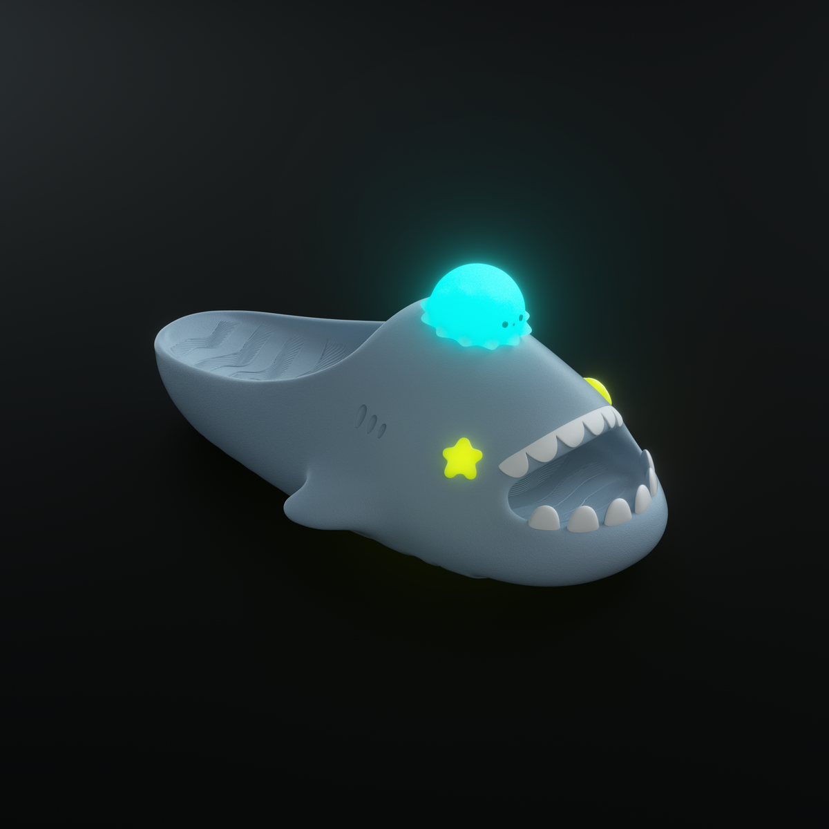 クラゲ Sharkicks Pro | クラゲ シャークスライドサンダル | 暗闇で 