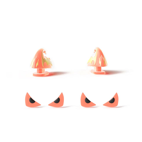 「Sharkicks Pro」用のファイア怪獣のヒレと激しくな目